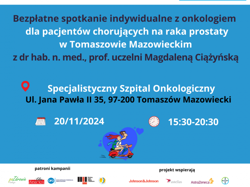 Na zdjęciu plakat zapraszający na bezpłatne spotkanie z onkologiem