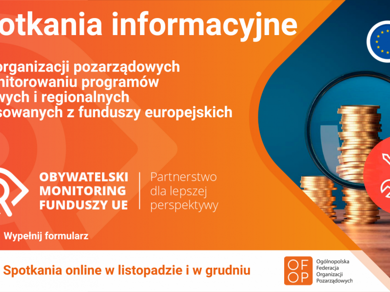 Na zdjęciu baner obywatelskiego monitoringu Funduszy UE