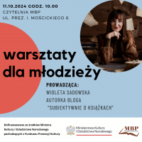 MBP zaprasza na warsztaty z blogerką książkową